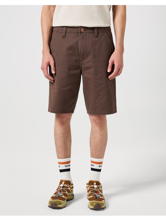 Wrangler Wrangler Szorty jeansowe CASEY CHINO SHORTS Brązowy Regular Fit