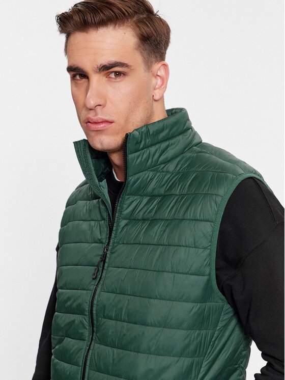 4F 4F Kamizelka 4FAW23TVESM062 Zielony Regular Fit