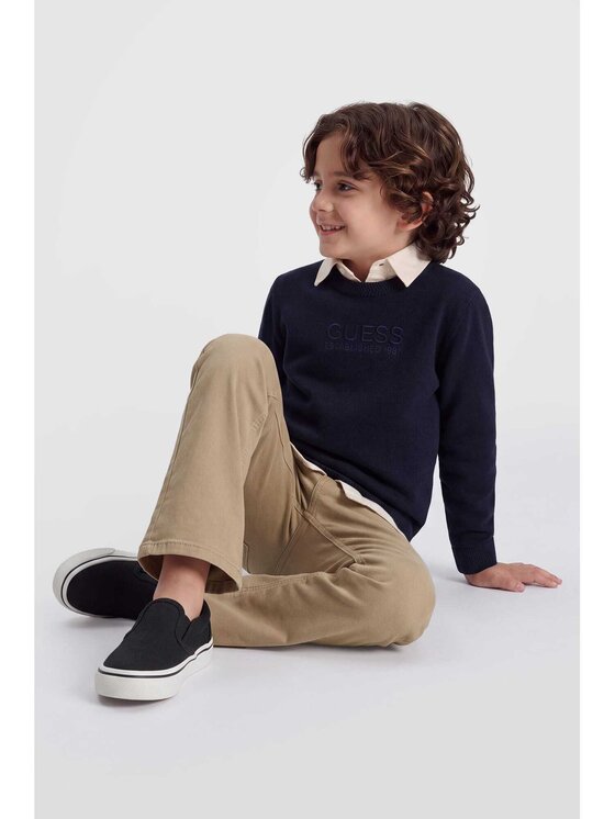 Guess Kids Guess Kids Spodnie materiałowe 185355 Szary Regular Fit