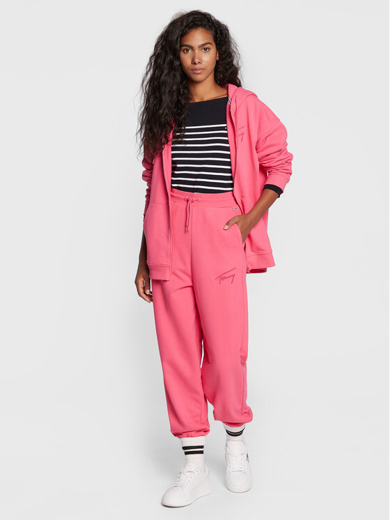 Tommy Jeans Tommy Jeans Spodnie dresowe Signature DW0DW13821 Różowy Regular Fit
