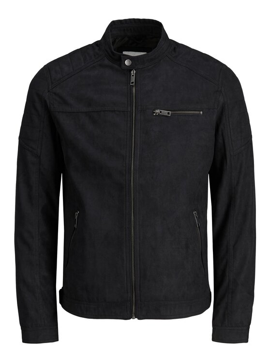 Jack & Jones Jack & Jones Bunda z imitace kůže Rocky 12147218 Černá Regular Fit