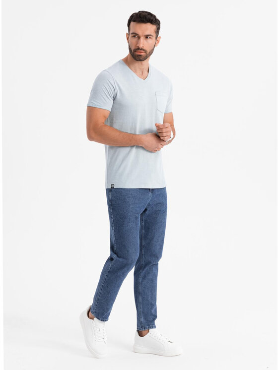 Ombre Ombre T-Shirt OM-TSWT-0242 Szary Regular Fit