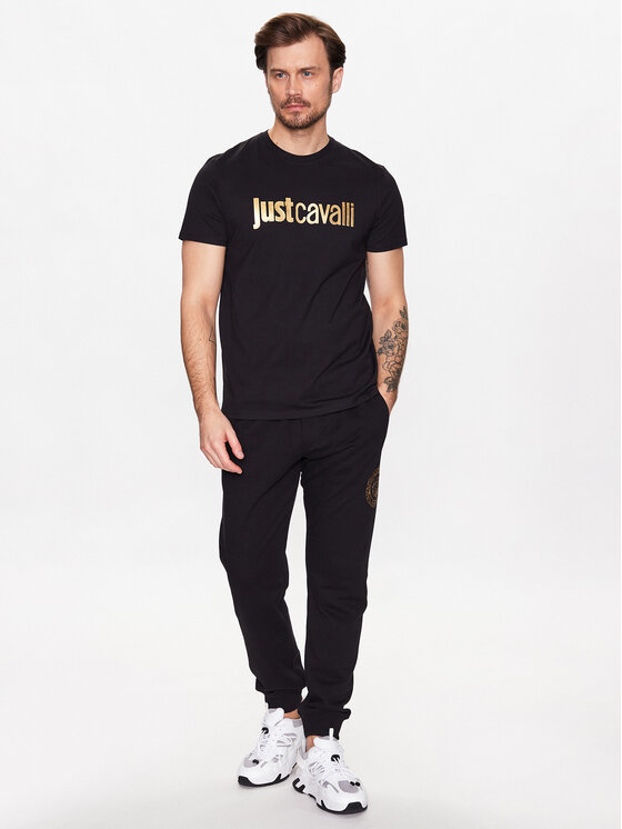 Just Cavalli Just Cavalli T-Shirt 74OBHF00 Černá Regular Fit
