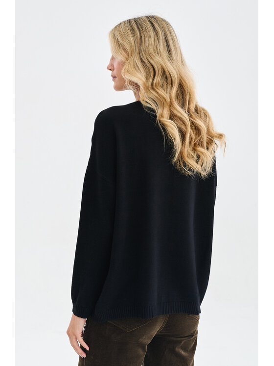 blue shadow blue shadow Sweter Orco Czarny Regular Fit