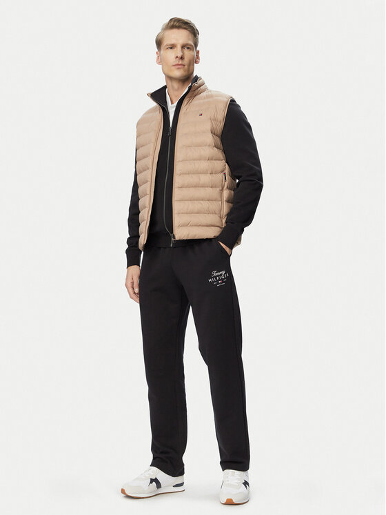 Tommy Hilfiger Tommy Hilfiger Donji dio trenerke Script Stack MW0MW44332 Crna Regular Fit