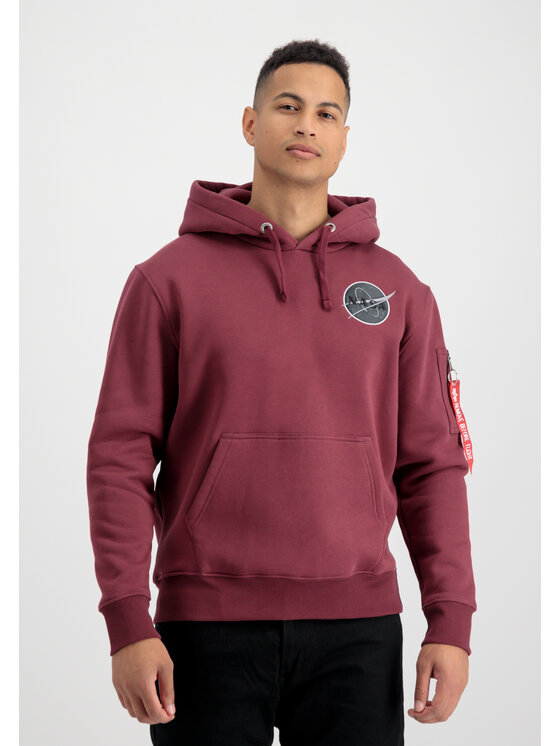 Alpha Industries Alpha Industries Bluza Dark Side Hoodie Bordowy Regular Fit