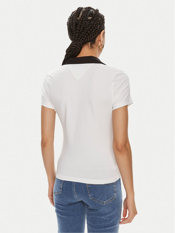 Tommy Jeans Tommy Jeans Polokošeľa Contrast DW0DW17225 Biela Slim Fit