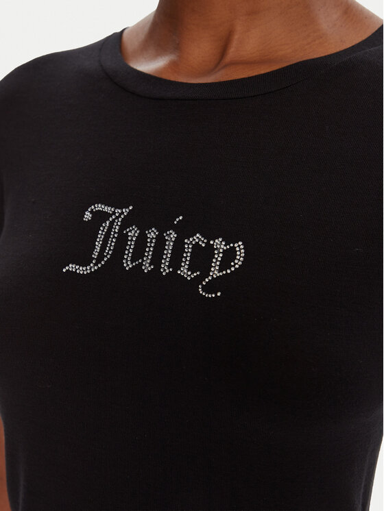 Juicy Couture Juicy Couture Tricou Sheer JCWCT225301 Negru Slim Fit