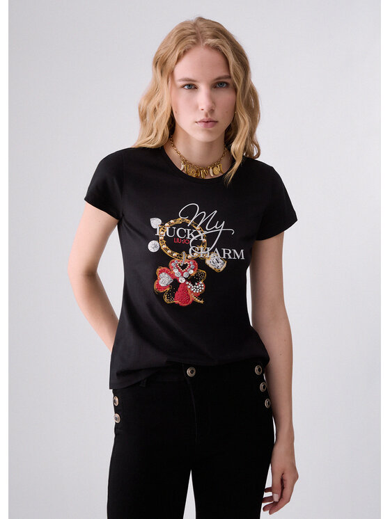 Liu Jo Liu Jo T-Shirt WF6407JS923L9545 Czarny Regular Fit