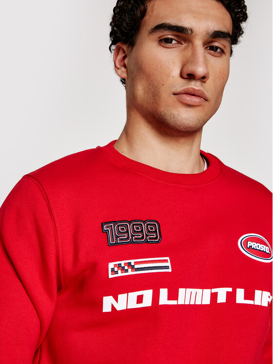 PROSTO. PROSTO. Mikina KLASYK Crewneck Drift 1011 Červená Regular Fit