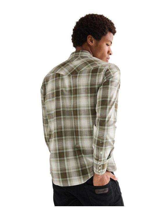 Wrangler Wrangler Koszula 112378078 Zielony Regular Fit