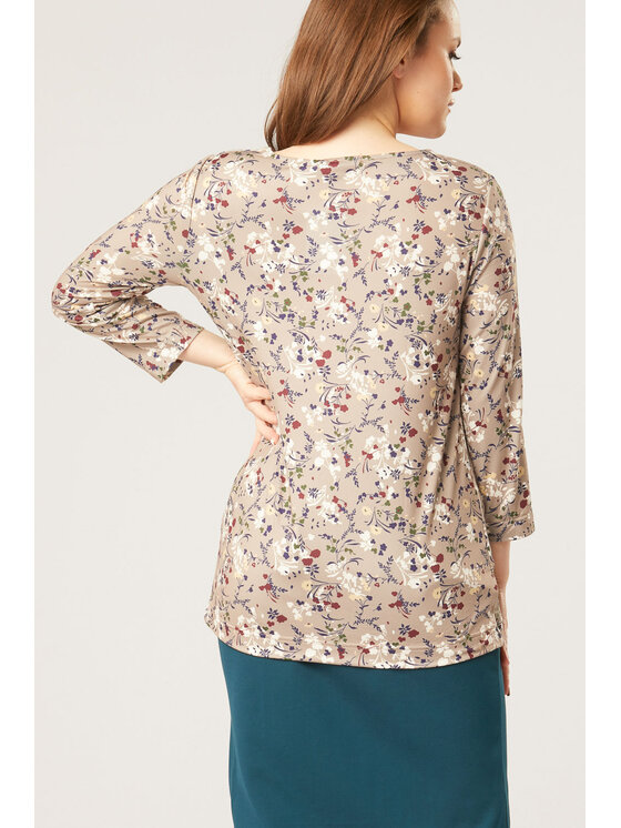 QUIOSQUE QUIOSQUE Bluzka 19-D-128 Beżowy Regular Fit