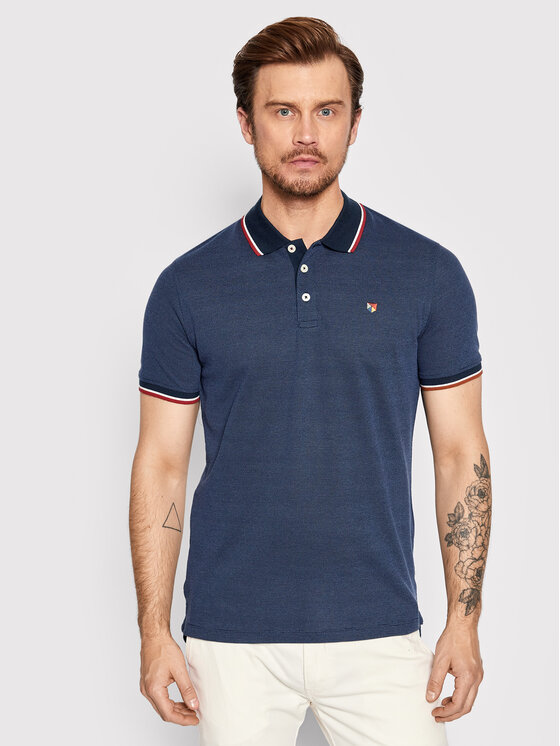 Jack&Jones PREMIUM Polo Bluwin 12169064 Tumši zils Regular Fit