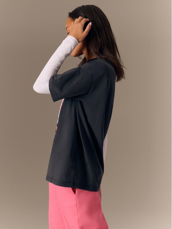 4F 4F T-Shirt 4FRSS26TTSHF3699-20S Czarny Loose Fit