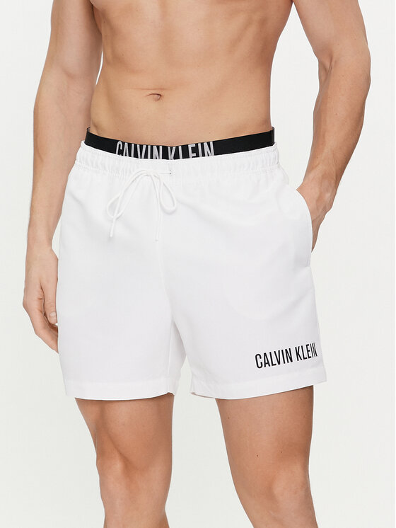 Calvin Klein Swimwear Kopalne hlače KM0KM00992 Bela Regular Fit