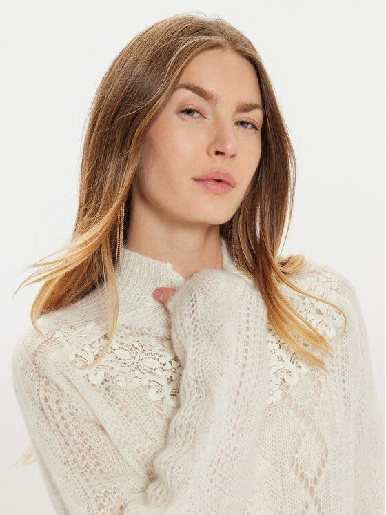 TWINSET TWINSET Krekls ar augstu apkakli 242TP3420 Écru Loose Fit