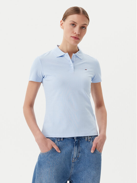 Tommy Jeans Tommy Jeans Tricou polo Essential DW0DW20160 Albastru celest Slim Fit