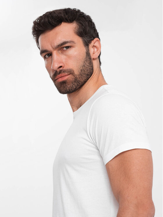 Ombre Ombre T-Shirt OM-TSBS-0146 Bílá Regular Fit