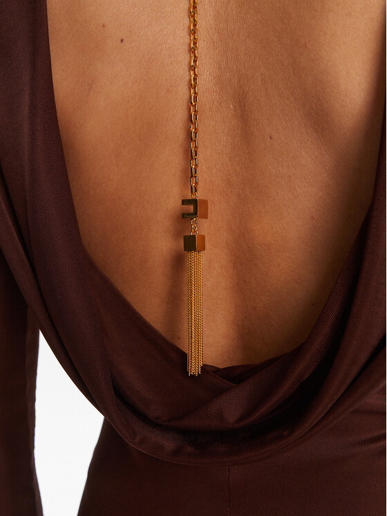 Elisabetta Franchi Elisabetta Franchi Večerní šaty AB-R10-56E2-V690 Hnědá Regular Fit