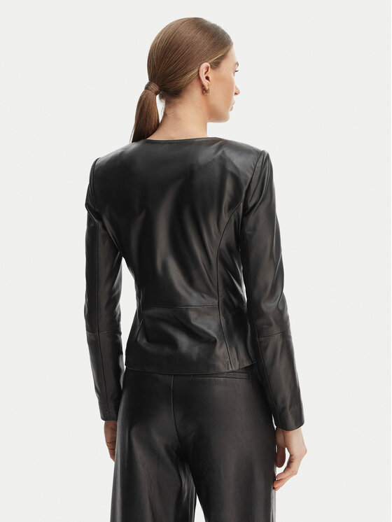 Marciano Guess Marciano Guess Kurtka skórzana G6GL02 L0083 Czarny Regular Fit