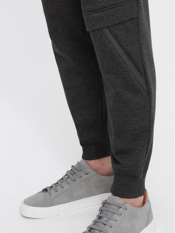 Ombre Ombre Teplákové kalhoty OM-PASK-0147 Šedá Regular Fit