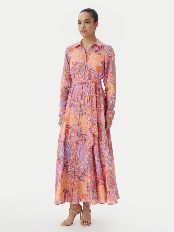 Hale Bob Hale Bob Vestito chemisier with linen 4YDD632A Rosa Regular Fit