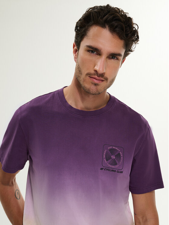 4F 4F T-Shirt WHEEL & WAVE Fioletowy Relaxed Fit