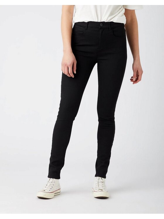 Wrangler Wrangler Jeansy HIGH RISE SKINNY Czarny Skinny Fit