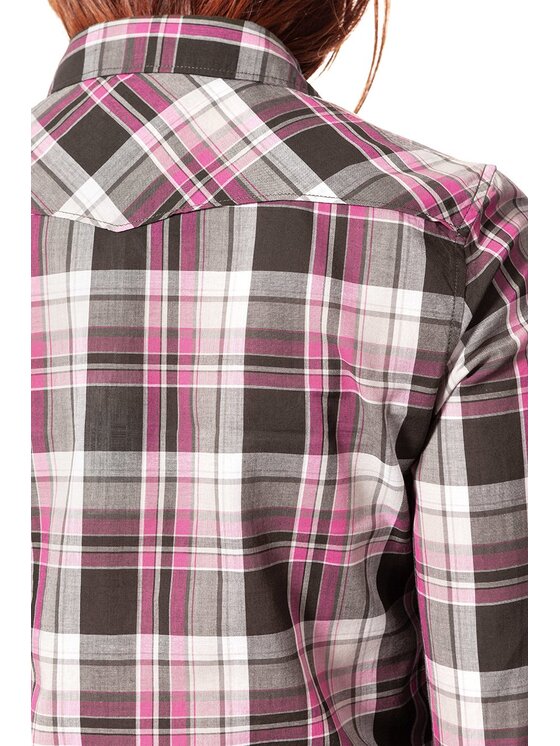 Wrangler Wrangler Koszula Check Shirt Różowy Regular Fit