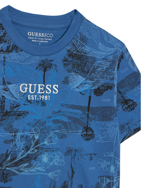 Guess Guess Póló L6GI14 K8HM4 Kék Relaxed Fit