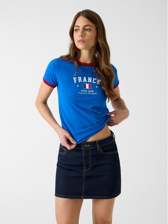 Guess Jeans Guess Jeans T-shirt 183096 Plava Classic Fit