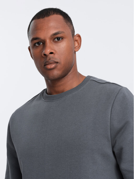 Ombre Ombre Mikina OM-SSBN-0159 Šedá Regular Fit