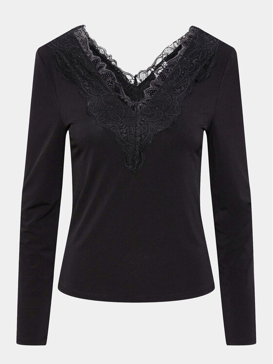 YAS YAS Blúzka Lori 26032834 Čierna Regular Fit