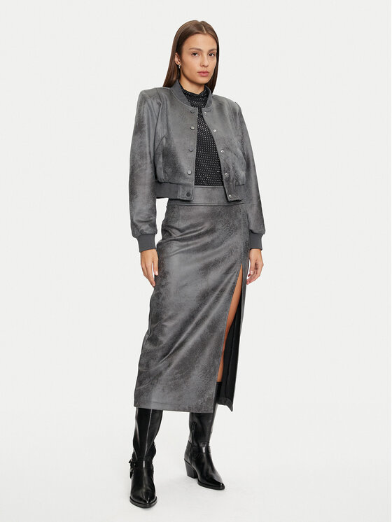 ONLY ONLY Dirbtinės odos striukė Paris 15330040 Pilka Regular Fit