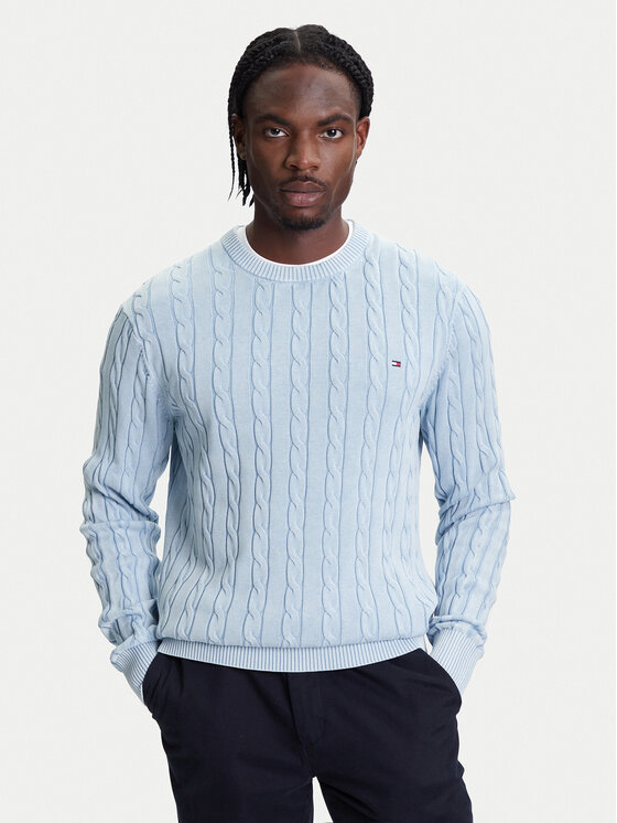 Tommy Hilfiger Tommy Hilfiger Svetr Classic MW0MW39524 Světle modrá Regular Fit
