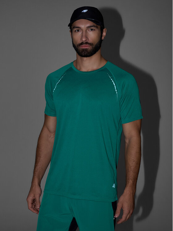 4F 4F Koszulka techniczna RUNNING Zielony Regular Fit