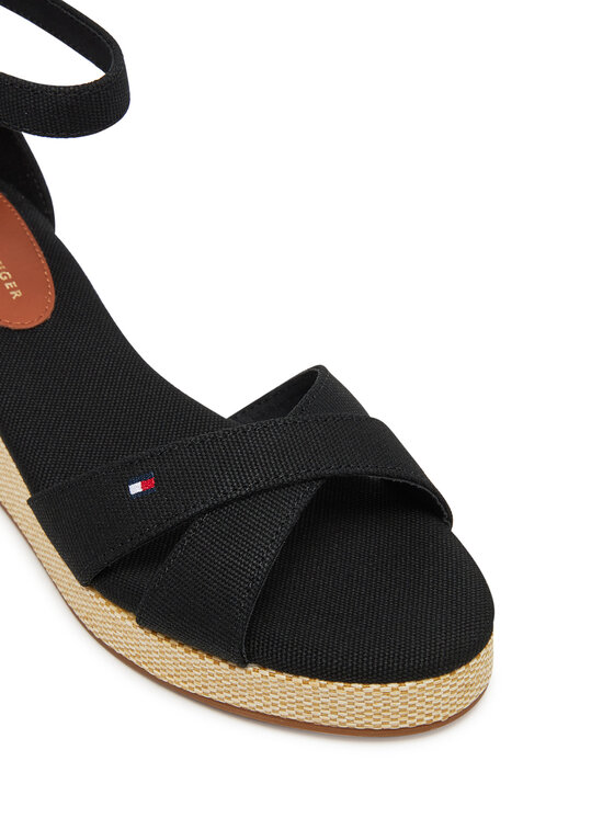 Tommy Hilfiger Tommy Hilfiger Espadrilky Flag Criss-Cros Mid Wedge Espad FW0FW08481 Černá