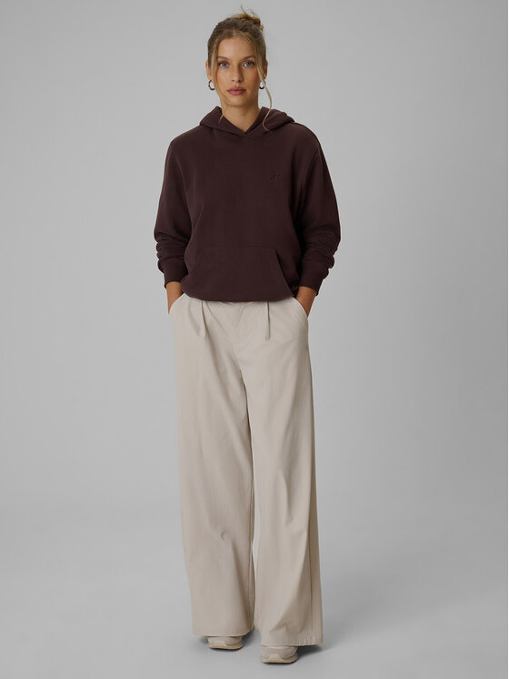 4F 4F Bluza BASIC+ Brązowy Relaxed Fit