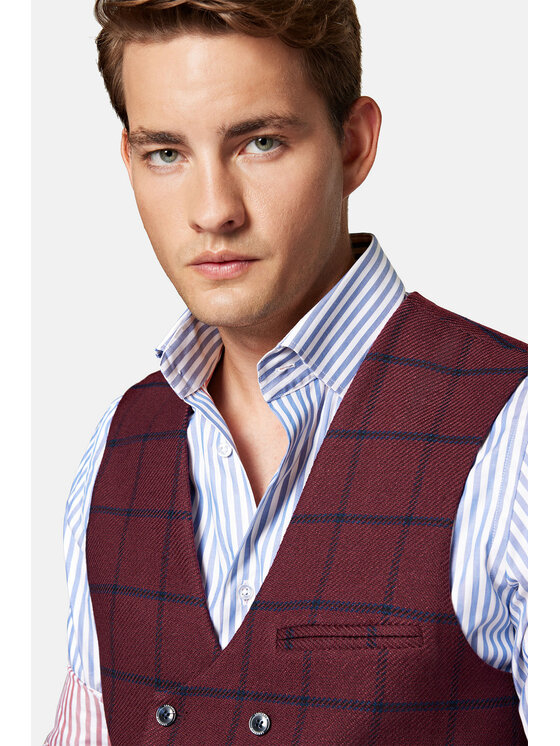 Lancerto Lancerto Kamizelka KA131223000001 Bordowy Slim Fit