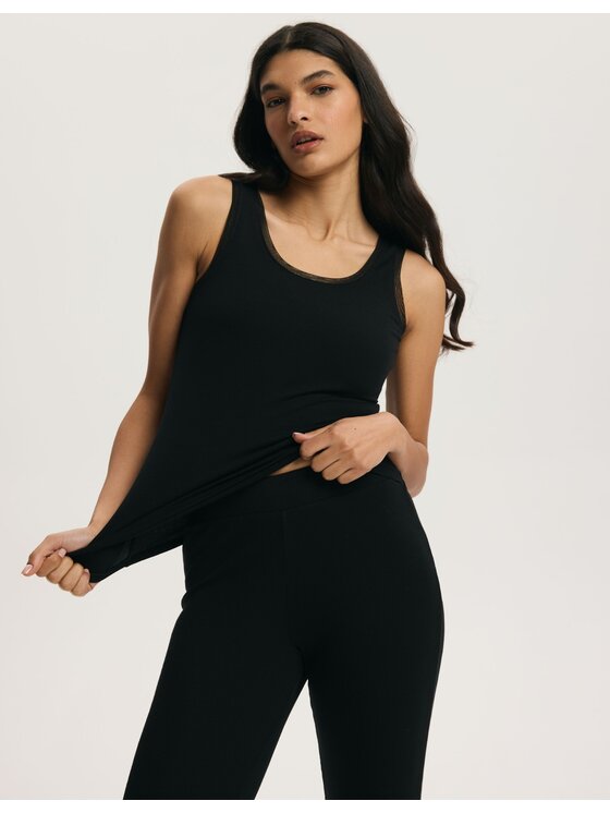 Esotiq Esotiq Top 45189 Czarny Regular Fit