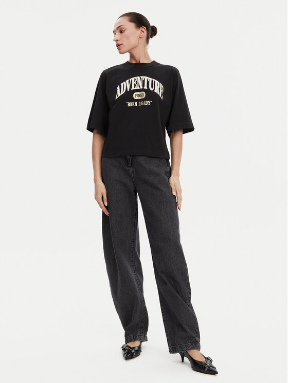PINKO PINKO T-krekls Niamey 104604 A2CS Melns Regular Fit