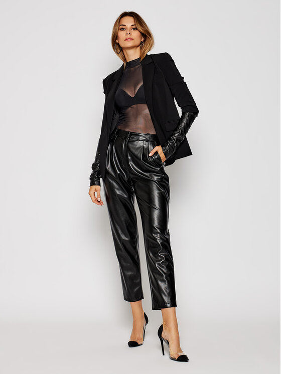 Luisa Spagnoli Luisa Spagnoli Штани зі штучної шкіри Opium 537533 Чорний Regular Fit