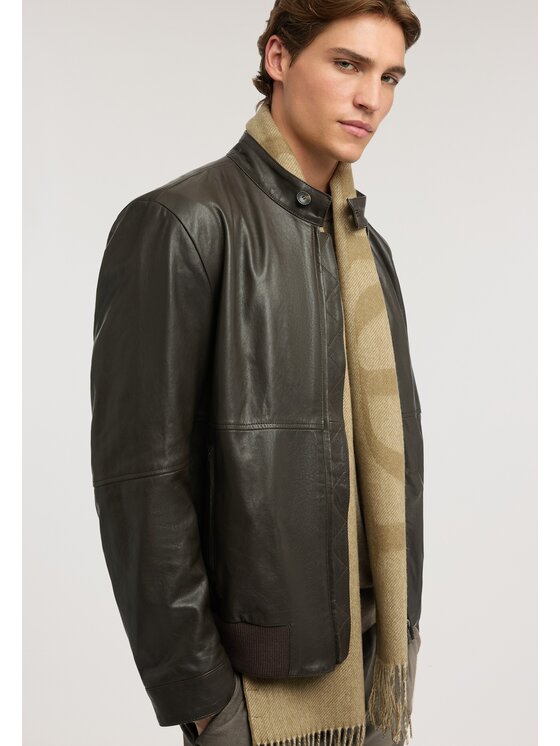 Trussardi Trussardi Giacca di pelle R349M000150N053 Marrone Regular Fit