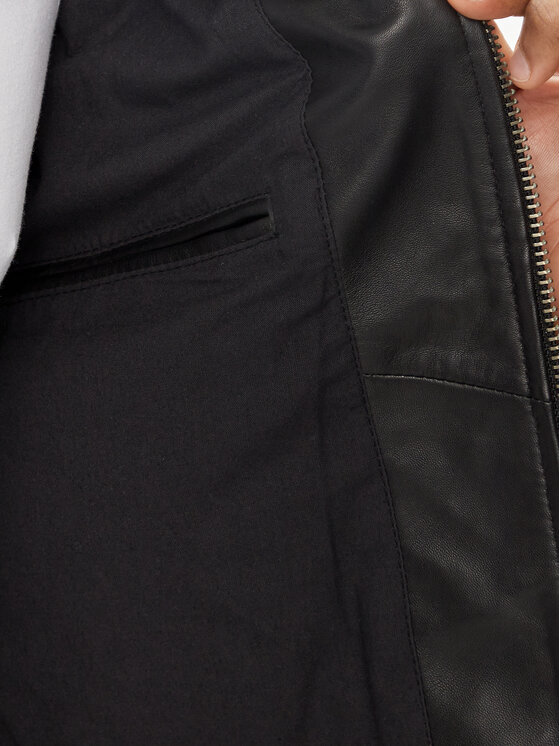 Serge Pariente Serge Pariente Lederjacke Justice Schwarz Regular Fit