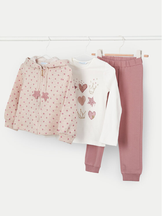 Mayoral Mayoral Set jopica, bluza in hlače 4889 Roza Regular Fit