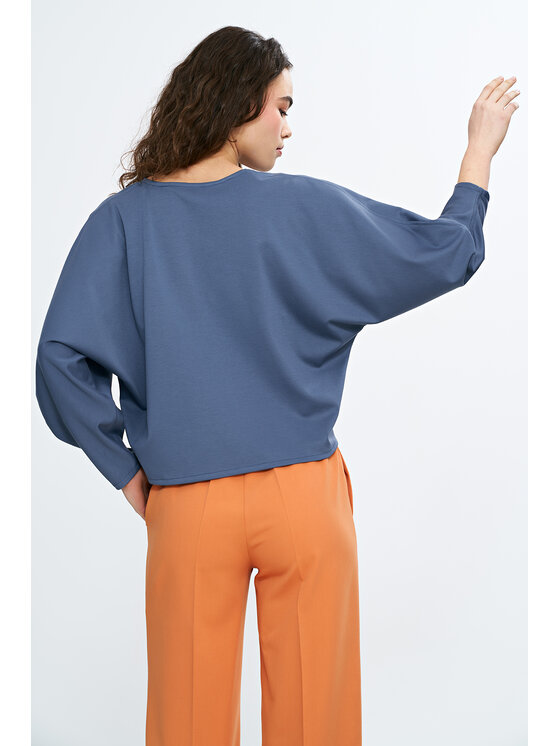 NIFE NIFE Halenka B192 Modrá Oversize