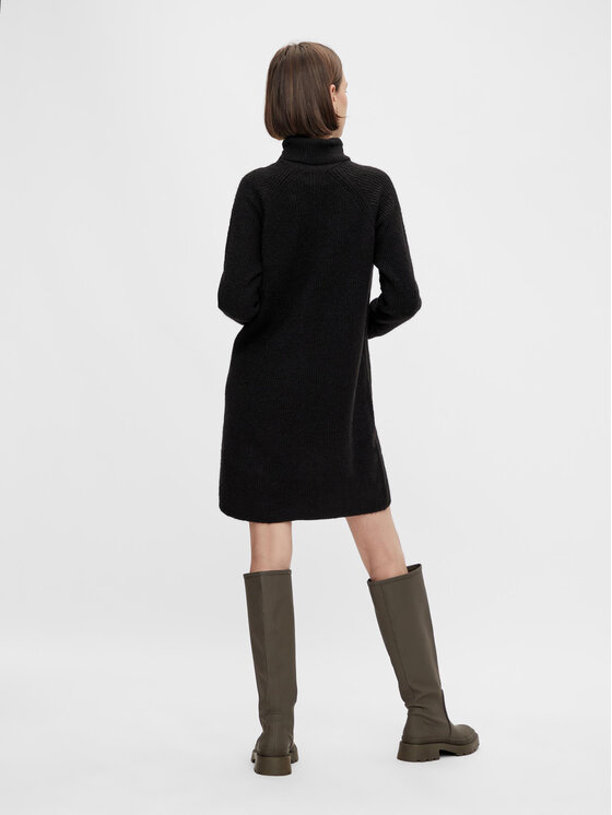 Pieces Pieces Sukienka dzianinowa Ellen 17119500 Czarny Regular Fit