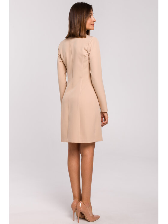 Stylove Stylove Koktejlové šaty S217 Béžová Regular Fit