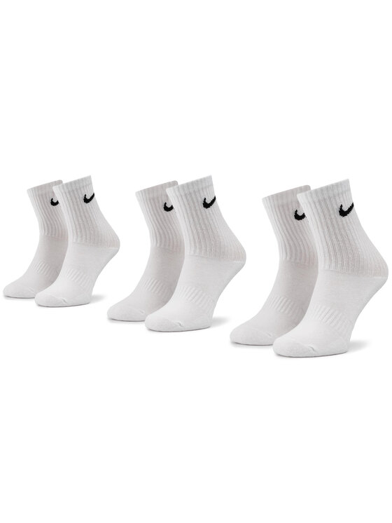 Nike Zestaw 3 par wysokich skarpet unisex SX7664- 00 Biały