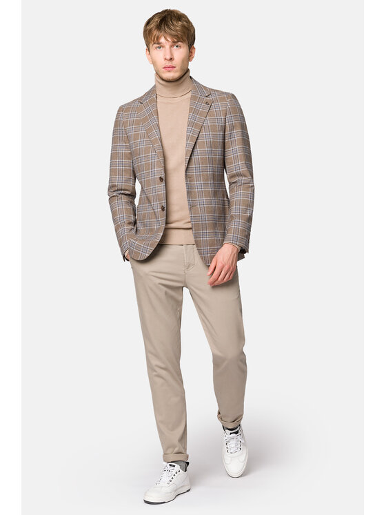Lancerto Lancerto Marynarka Falstone MA131223000013 Beżowy Slim Fit
